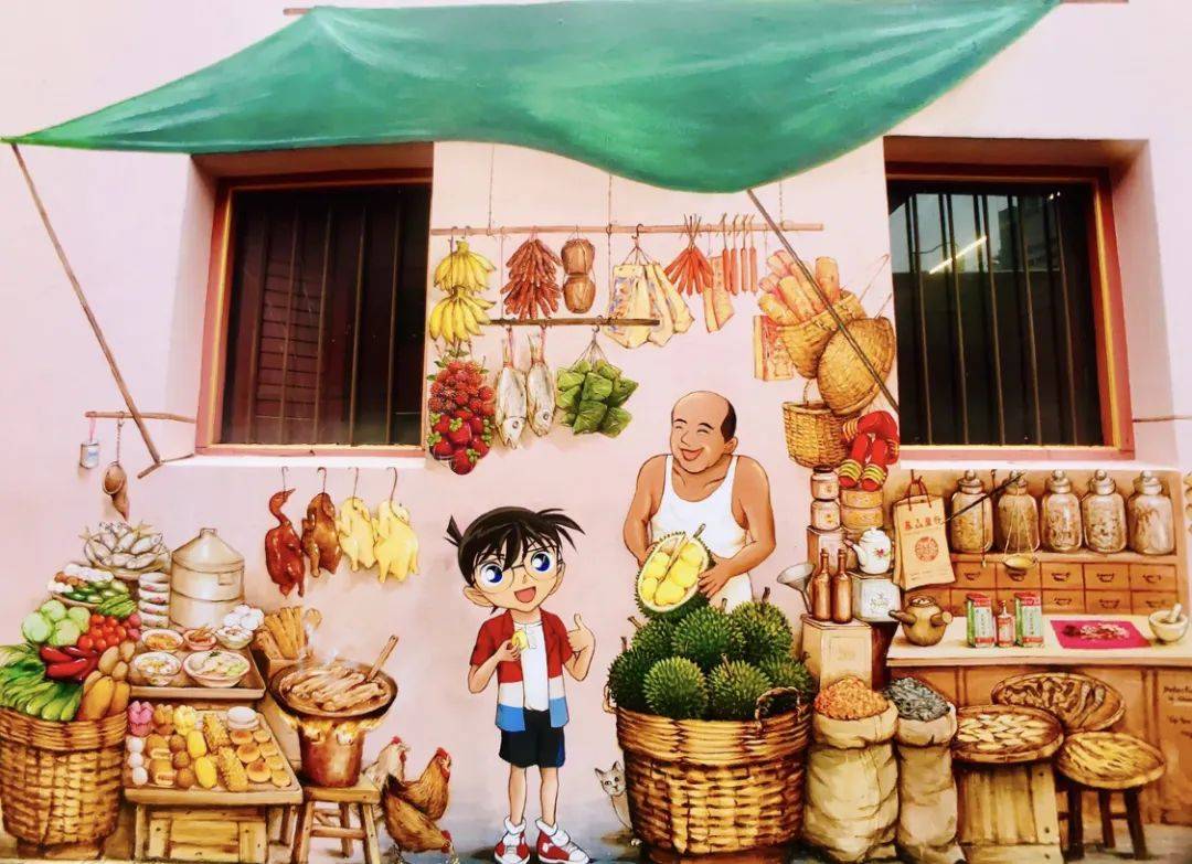 柯南街頭吃榴梿?私宅門口驚現20米壁畫?虞書欣每次都要來這裏