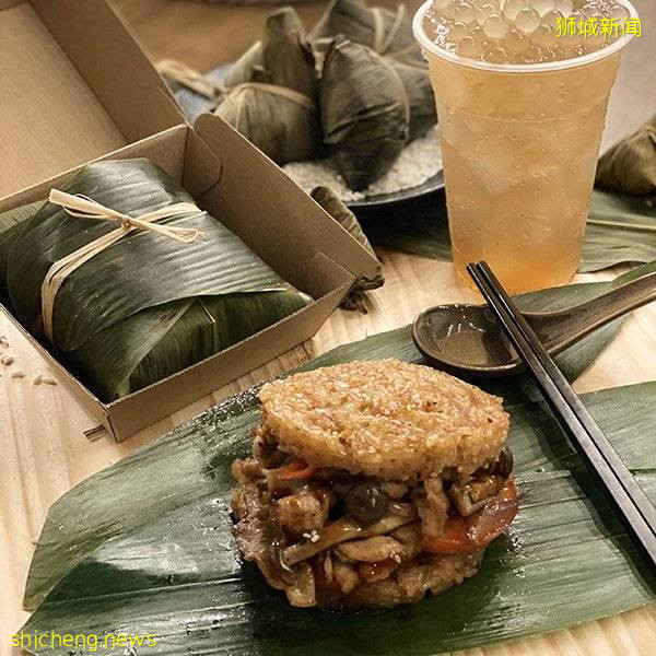 新国一餐厅搞新意 吃粽当汉堡吃