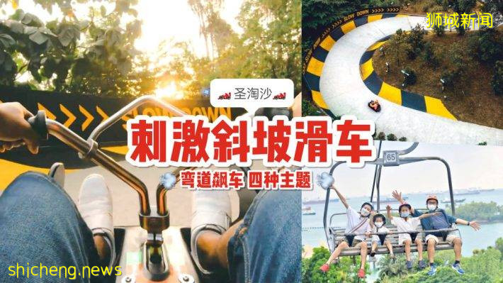 不一樣的賽車😎 聖淘沙天際滑車“Skyline Luge”一次只要S$7.50💥 乘坐高空吊椅登山一路狂飙