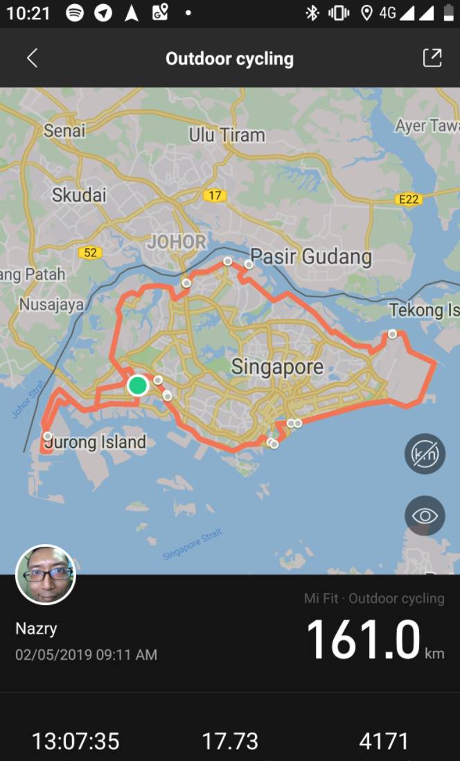 28小时内200公里,这两位牛人围着新加坡画了个圈