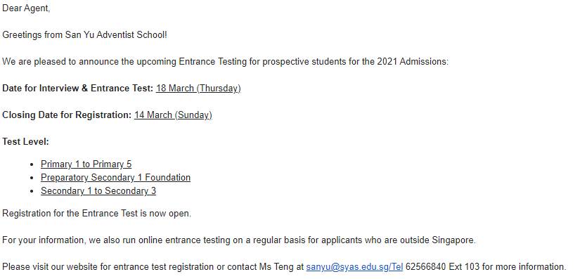 新加坡三育中小學入學考試與面試日期！時間緊迫，你准備好了嗎
