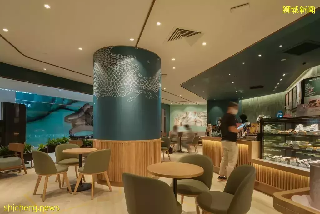 Starbucks Raffles City店换新址!小清新风格+美人鱼壁画,时尚简约的环境抢先看🎉