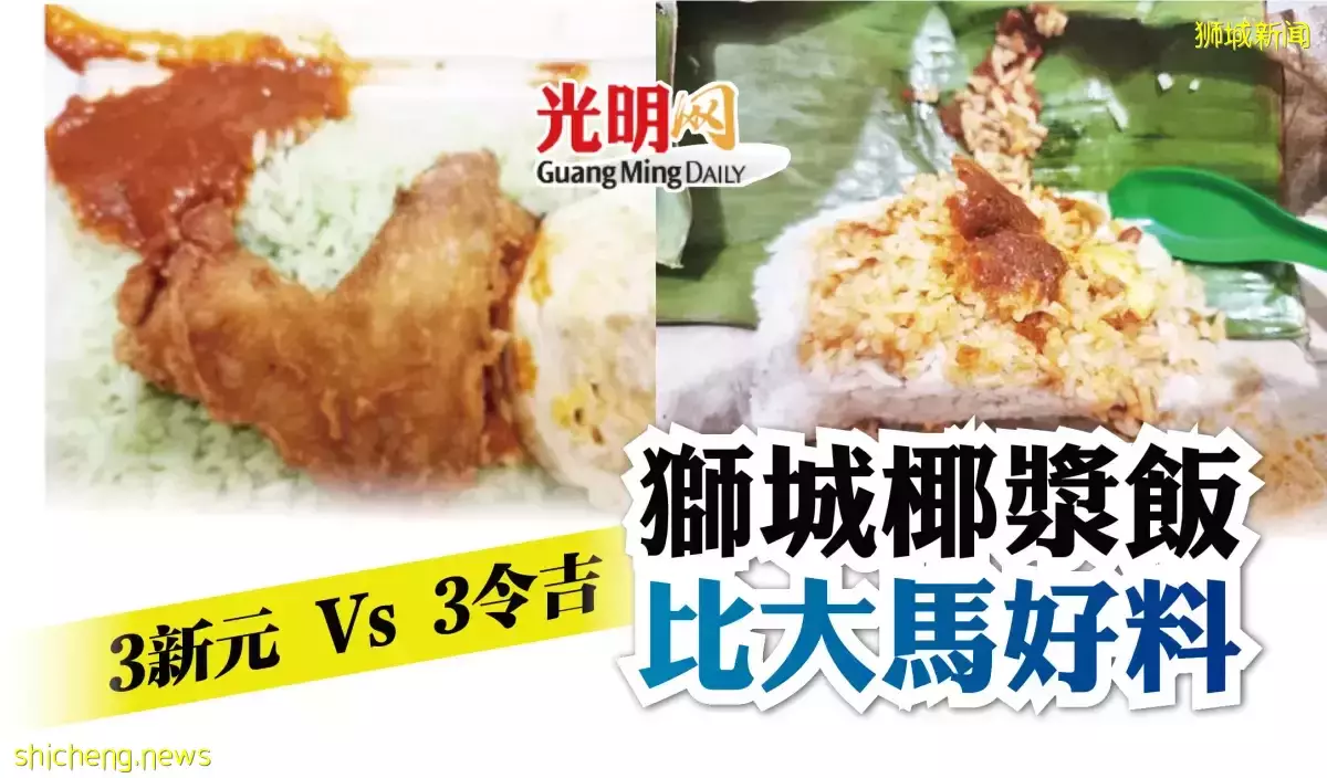 3令吉 Vs 3新元 狮城椰浆饭比大马好料