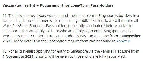 新加坡调整入境政策!长期准证持有者须完成疫苗接种才能入境!部分入境者居家通知期将缩短至十天