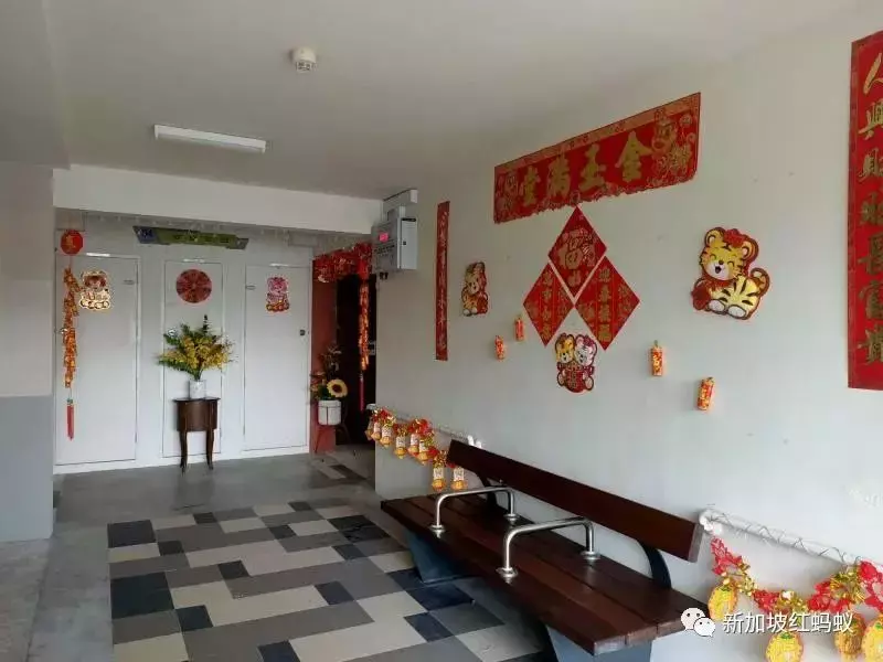 獅城春節氛圍最濃厚的，就是這些裝飾得很喜慶的組屋走廊