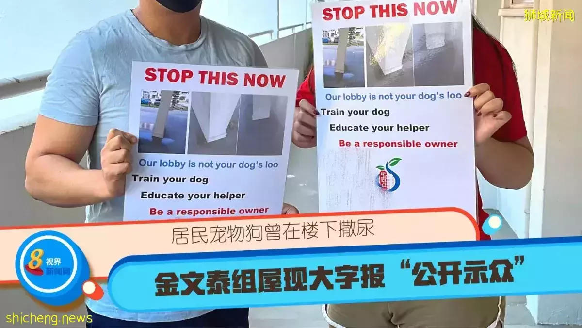 居民宠物狗曾在楼下撒尿 金文泰组屋现大字报“公开示众”