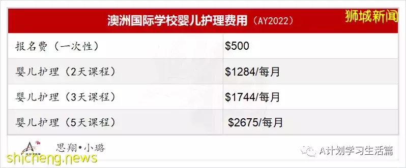 新學年,新加坡各國際學校學費(AY2022/23)