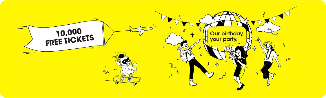 激动!酷航为欢庆10周年🥳 豪迈送出1万张机票🆓 速来了解赢取资格 👀说不定下一位幸运儿就是你呦