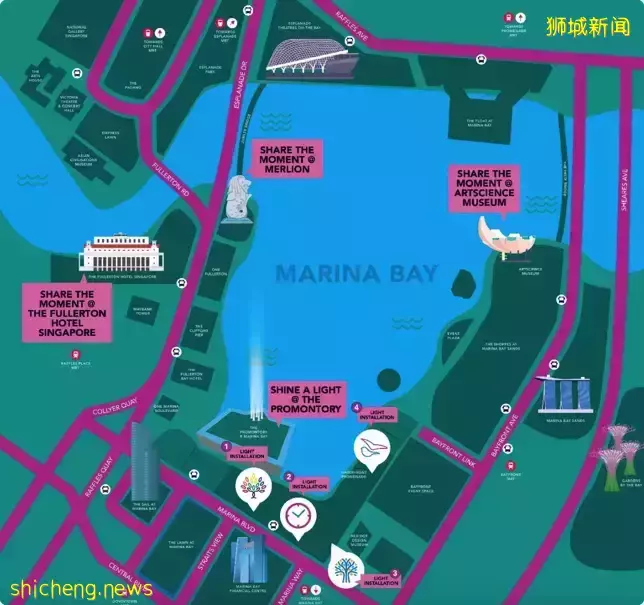 濱海灣亮燈啦! 每晚 8 點 到 10:30 亮燈直到12月31日