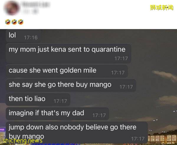 ◤新国CCB◢ 买芒果也被指示隔离   网民：还好外出者不是父亲