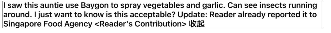 這名新加坡賣菜阿姨竟然在衆目睽睽之下,給蔬菜噴殺蟲劑