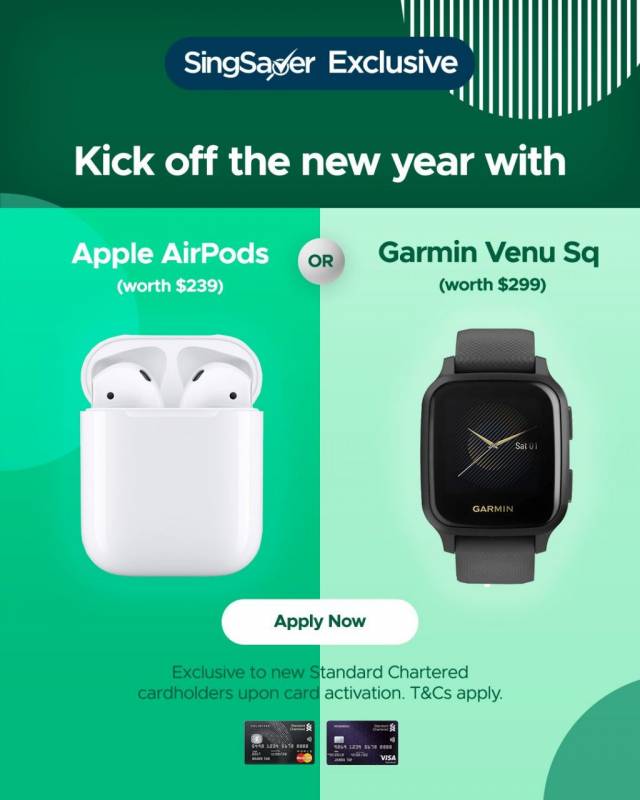 🎅🎁12月新加坡申請信用卡指南！申請就免費領Apple AirPods, Garmin運動手表, 還有250現金送給你