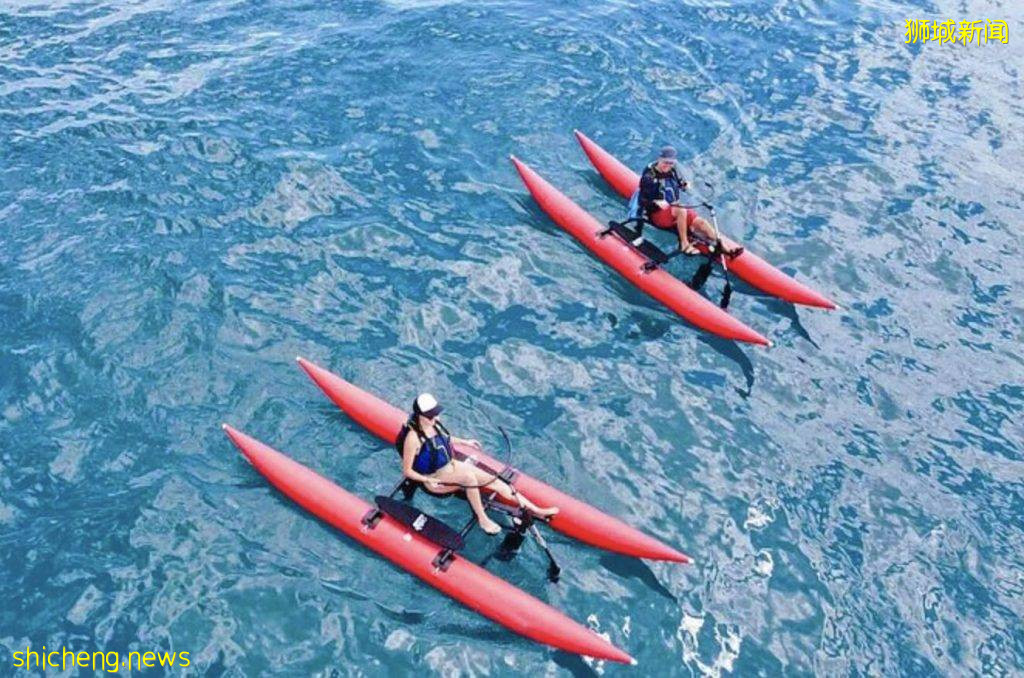 新加坡首个水上自行车即将上线🌊 海上悬浮不是梦!今年10月份开启乘风破浪模式🔛