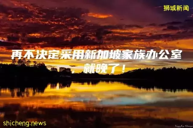 再不决定采用新加坡家族办公室，就晚了