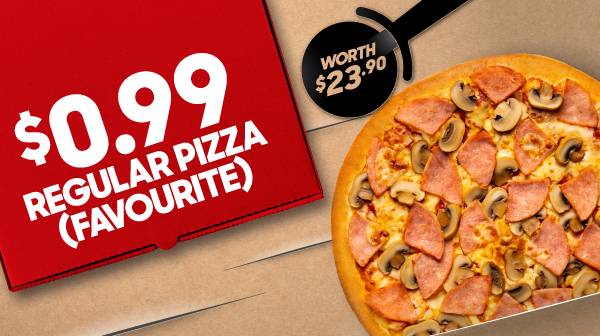 Pizza Hut限时优惠🍕一份披萨只需S$0.99,输入促销代码更便宜🔥外送+自取都均可享有