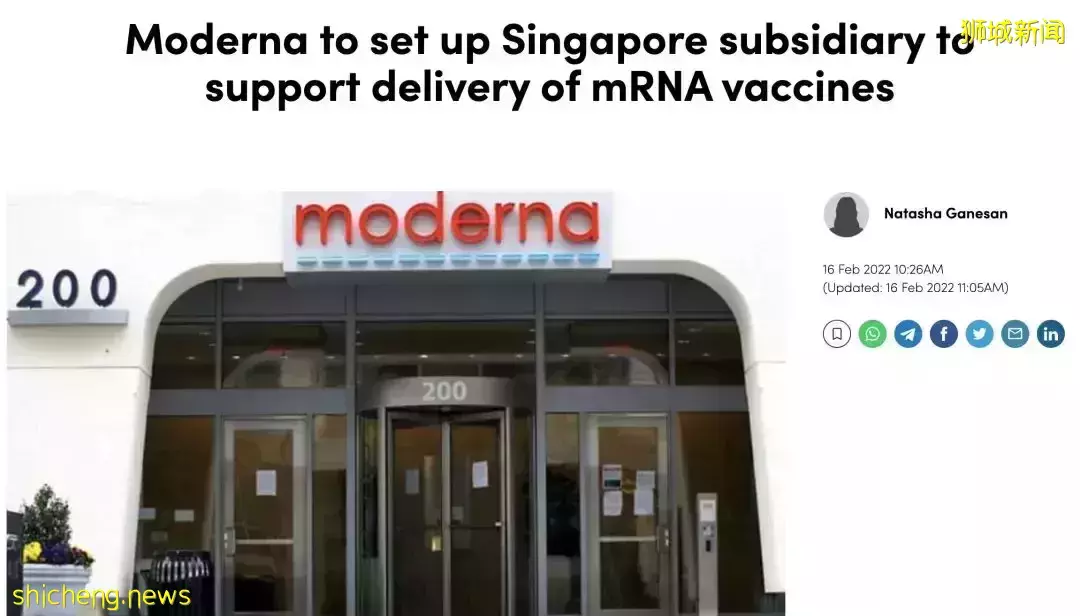 又一家大公司来新加坡了！莫德纳将在本地建疫苗工厂