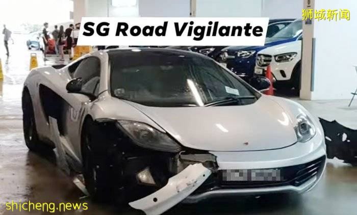 百万跑车 失控打滑 无辜“小黑”震到移位