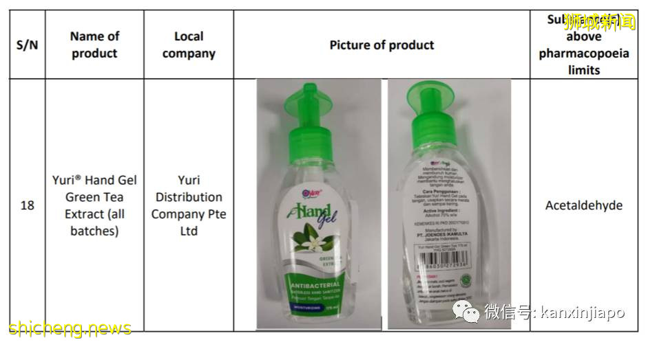 化学成分超标!新加坡召回这18款搓手液