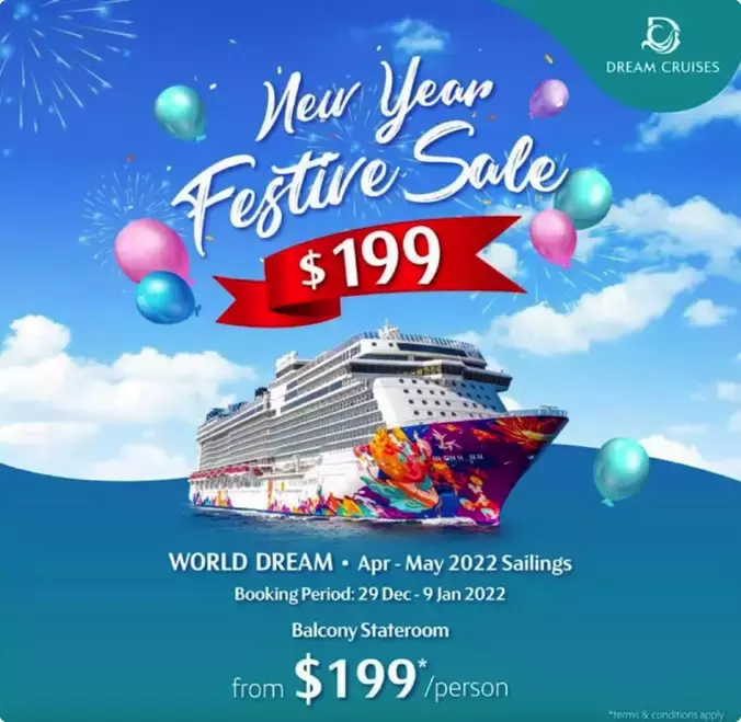 出海当海贼王! Dream cruise 推出早鸟票, 阳台房只要 $199