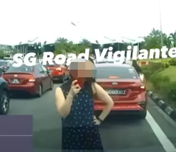 砸車窗、扔車牌、擋著車不讓走！這名女子大鬧新馬關卡