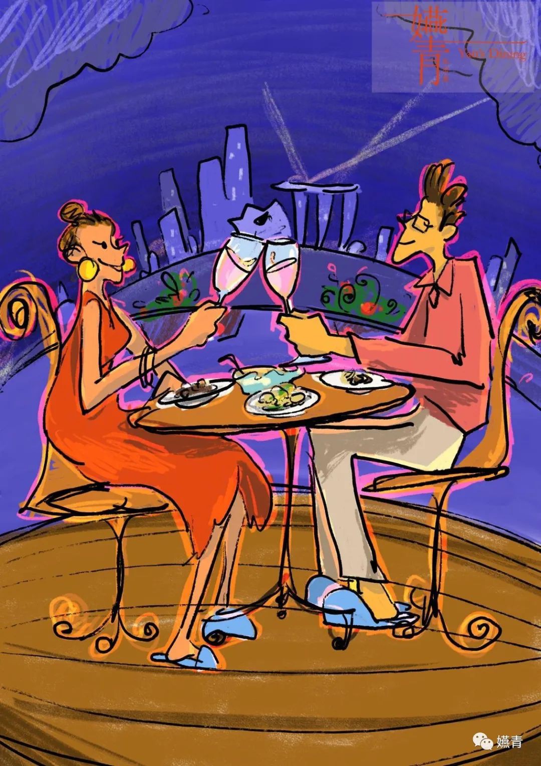 师傅想菜单,妈妈写菜单,女儿即兴画插画,私房菜独特的lockdown故事