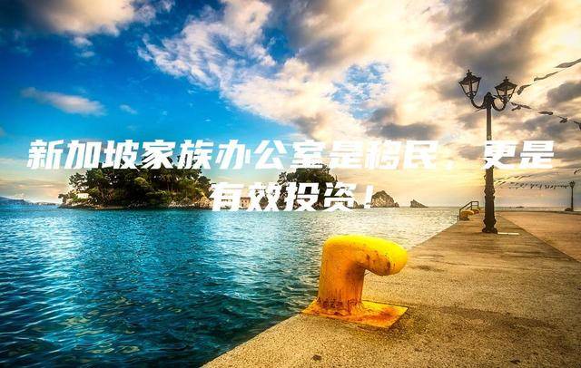 新加坡家族办公室是移民，更是有效投资