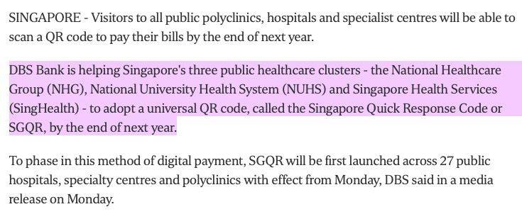 通过扫描通用QR码在新加坡支付医疗费用