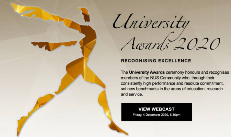 小坡島留學 NUS頒發2020國大榮譽獎,你的教授獲獎了嗎