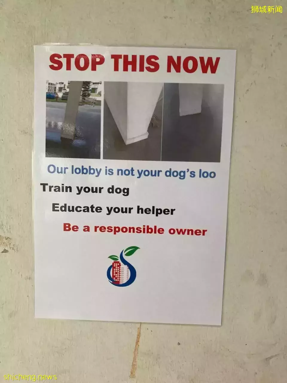 居民寵物狗曾在樓下撒尿 金文泰組屋現大字報“公開示衆”