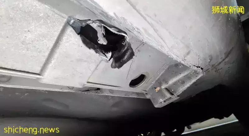 高速公路惊现这东西 直插轿车底 吓坏华裔夫妇 