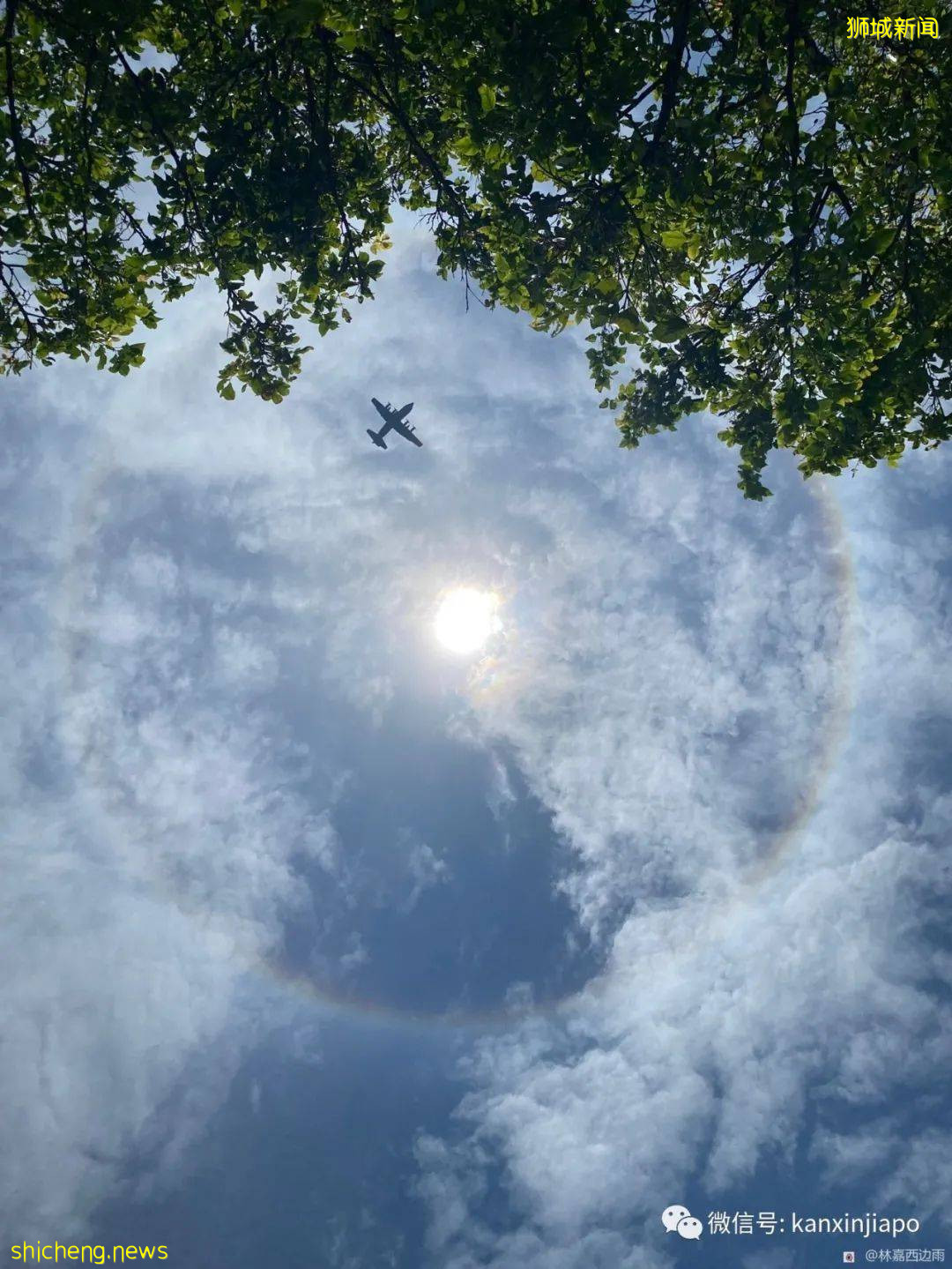 罕见!新加坡出现日晕,祥瑞之兆
