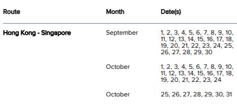 新加坡10月航班計劃出爐，飛中國這個城市最便宜