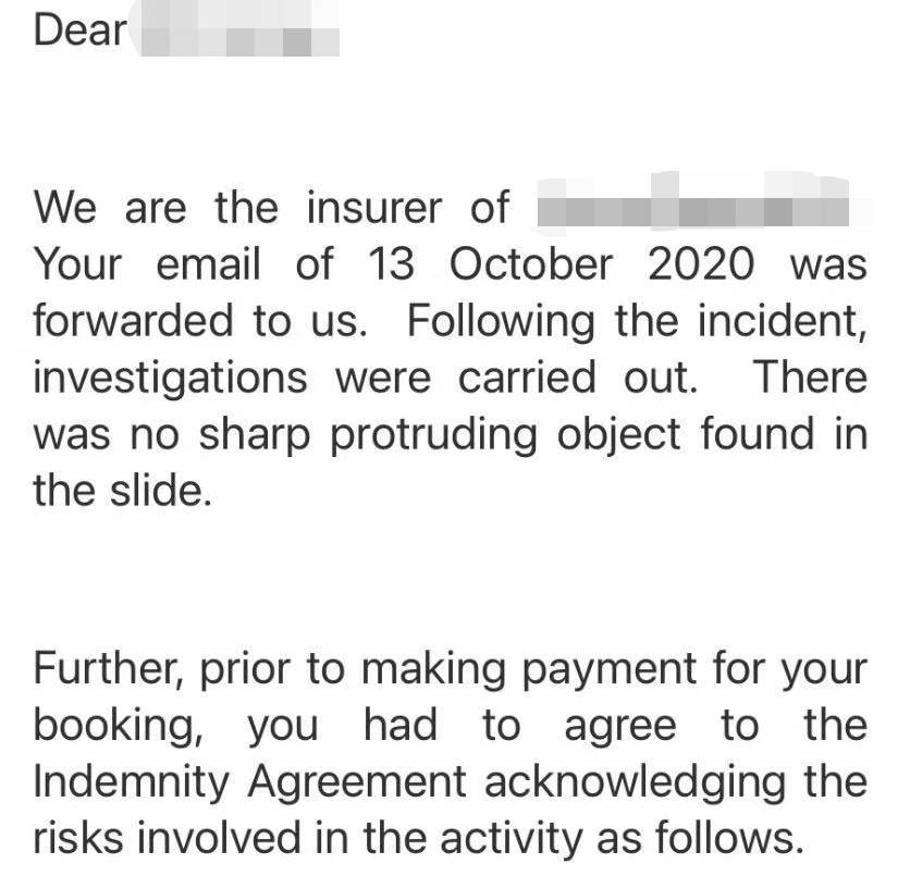 求助:2岁女儿眼睛在新加坡游乐场受重伤!1万多新治疗费!工作人员拒不负责!怎么办