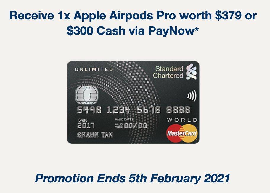 重磅信用卡活動回歸！Apple Watch 和 AirPods Pro隨你挑！也可以選擇直接拿300新幣