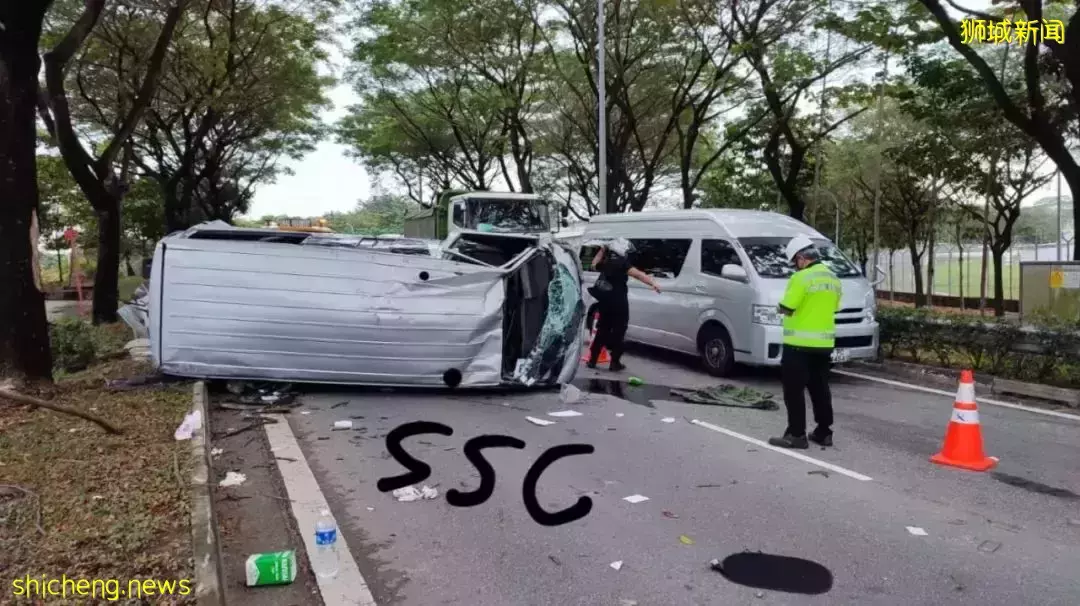 突发!新加坡一校车翻车,2大人7儿童全部紧急送往医院