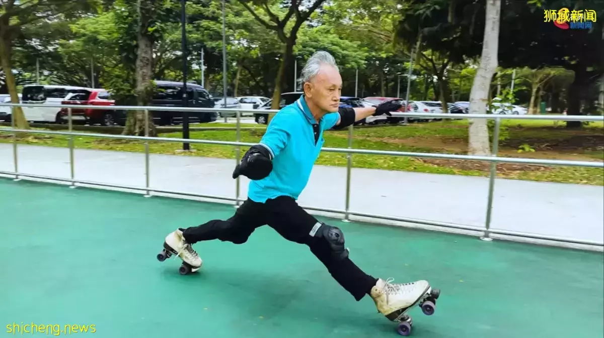 年近古稀仍潇洒“追风” 滑轮大叔：玩到玩不动为止 
