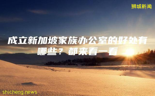 成立新加坡家族办公室的好处有哪些？都来看一看