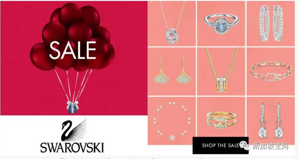 新加坡折扣 Burberry三折；NB買一送一；施華洛世奇五折